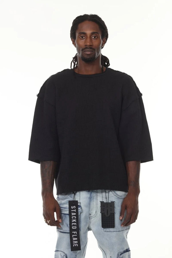 Oversized Cropped Waffle T-Shirt