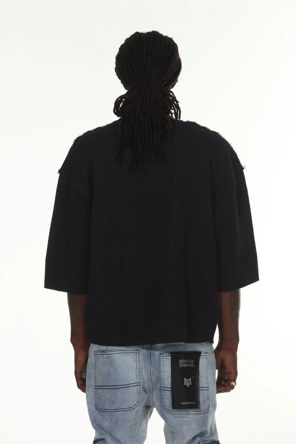 Oversized Cropped Waffle T-Shirt