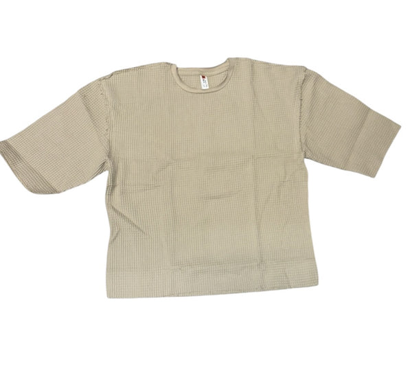 Oversized Cropped Waffle T-Shirt