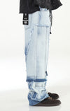 Light Stone Wash Baggy Fit Denim Jeans