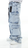 ICE Stone Wash Pocket Baggy Fit Denim Jeans