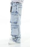 ICE Stone Wash Pocket Baggy Fit Denim Jeans