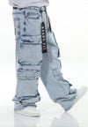 ICE Stone Wash Pocket Baggy Fit Denim Jeans