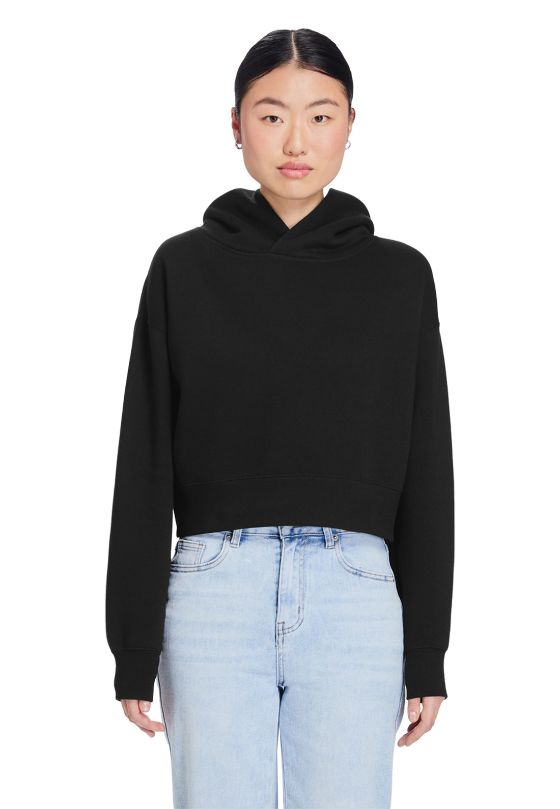 Womens Relaxed Crop Hoodie