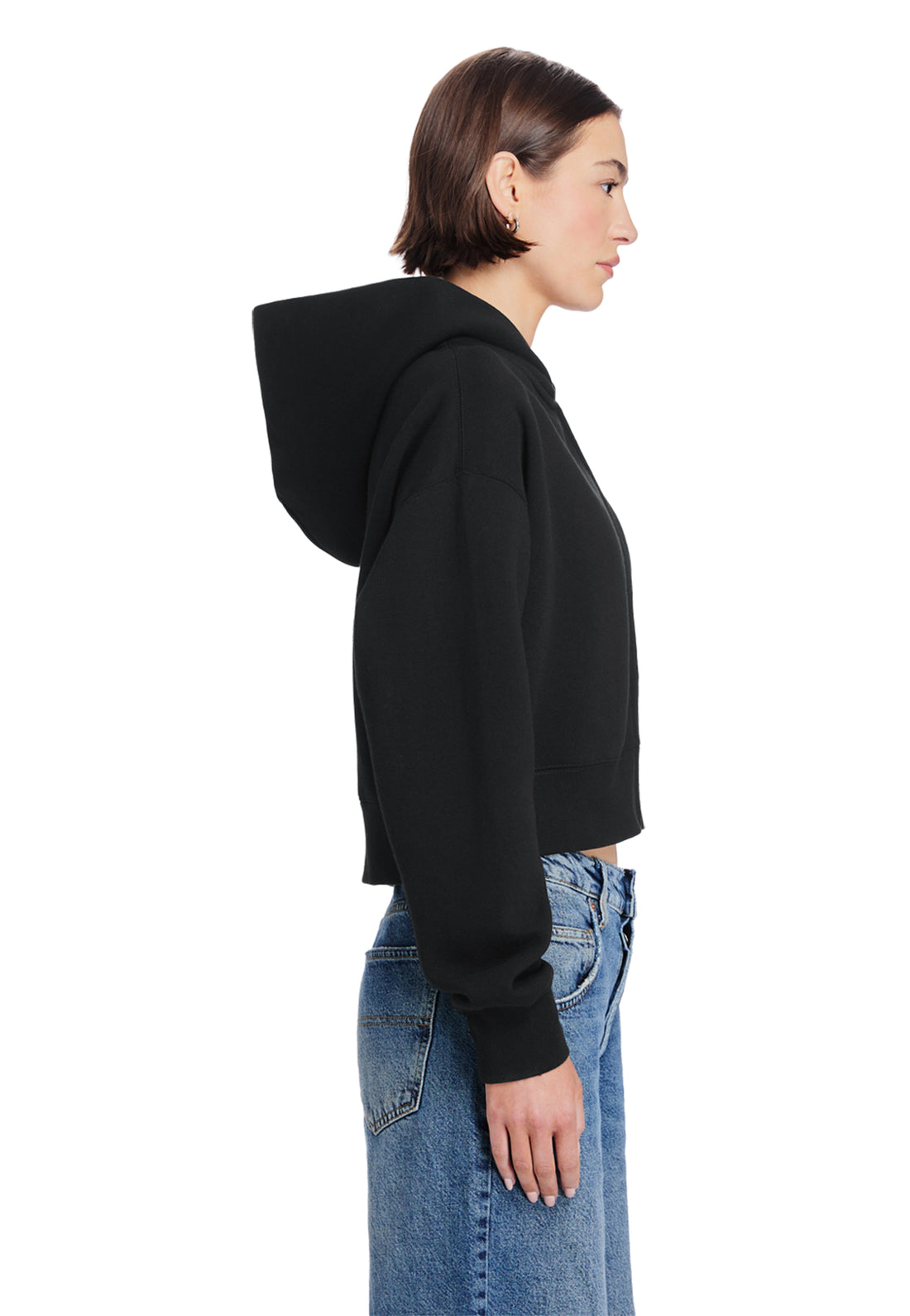 Women’s Relaxed Cropped Zipper Hoodie Fleece Sweatshirt