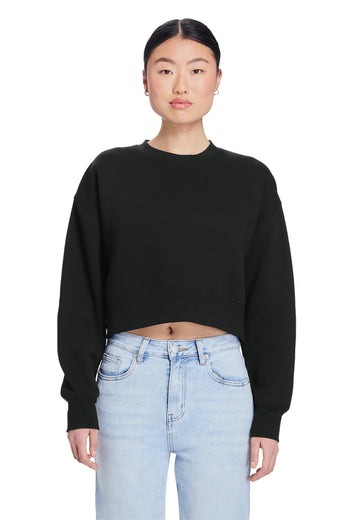 Women’s Relaxed Cropped Crewneck Fleece Sweatshirt