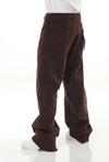 All Over Textured Brown Baggy Jeans