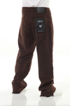 All Over Textured Brown Baggy Jeans