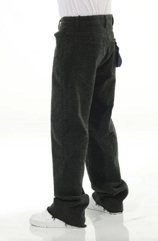 All Over Textured Brown Baggy Jeans