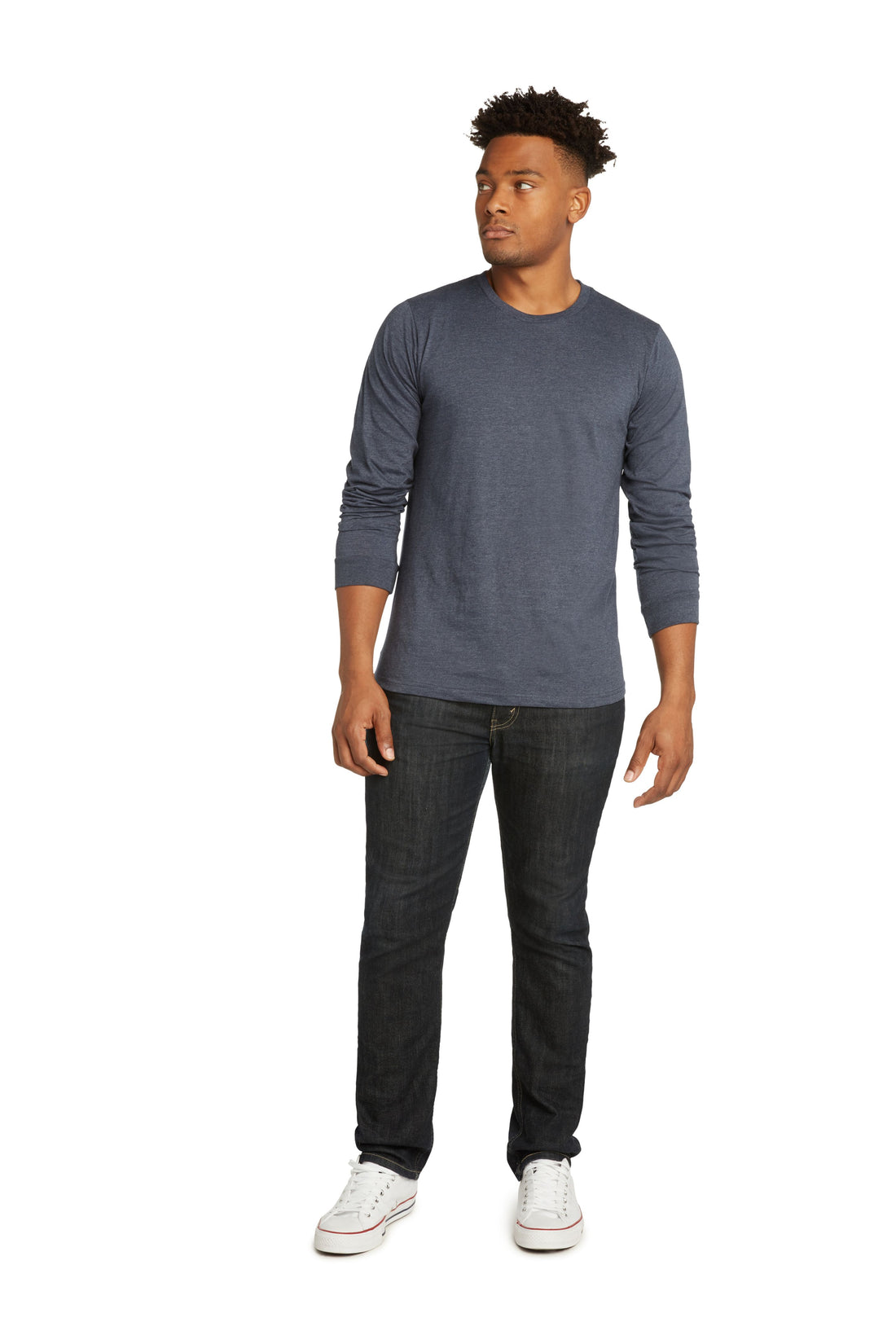 Premium Heather Long Sleeve Crewneck Tee